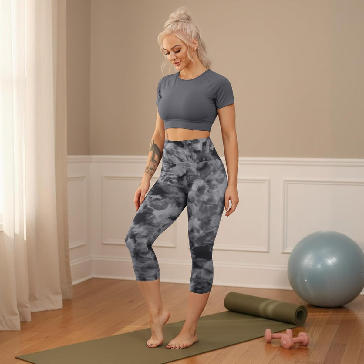High Waisted Leggings for Women - No See Through Tummy Control Cycling Workout Yoga Pants with Pockets Reg & Plus