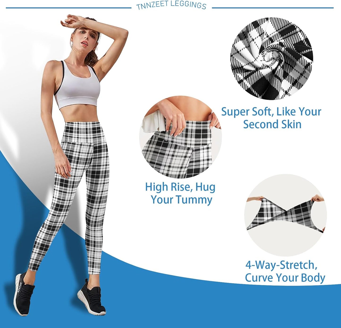 High Waisted Leggings for Women - No See Through Tummy Control Cycling Workout Yoga Pants with Pockets Reg & Plus