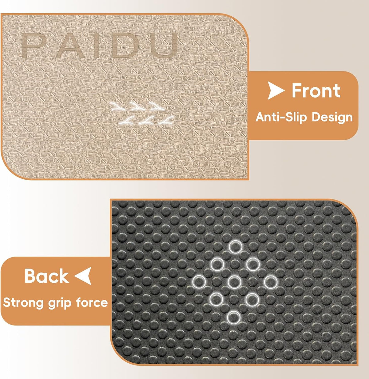 Foldable Yoga Mat, 70"x24"x0.31" TPE Non-Slip Mat with Bag | Double‑sided non‑slip, 8mm thick TPE, foldable for travel, ideal for yoga/pilates/fitness/home/outdoor workouts