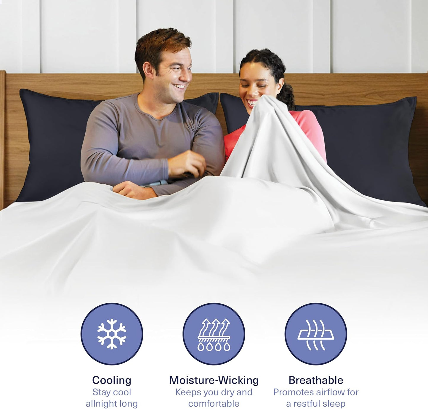 Kickoff Viscose Bamboo Pillowcase, Queen, Set of 2, 100% Organic Hidden Zippered Viscose Bamboo Pillow Case Queen Size, Cooling Pillow Cover for Hot Sleepers (20"x30", Iced Latte)