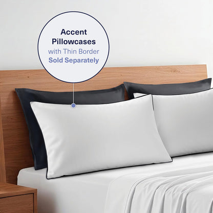 Kickoff Viscose Bamboo Pillowcase, Queen, Set of 2, 100% Organic Hidden Zippered Viscose Bamboo Pillow Case Queen Size, Cooling Pillow Cover for Hot Sleepers (20"x30", Iced Latte)