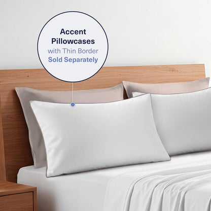 Kickoff Viscose Bamboo Pillowcase, Queen, Set of 2, 100% Organic Hidden Zippered Viscose Bamboo Pillow Case Queen Size, Cooling Pillow Cover for Hot Sleepers (20"x30", Iced Latte)