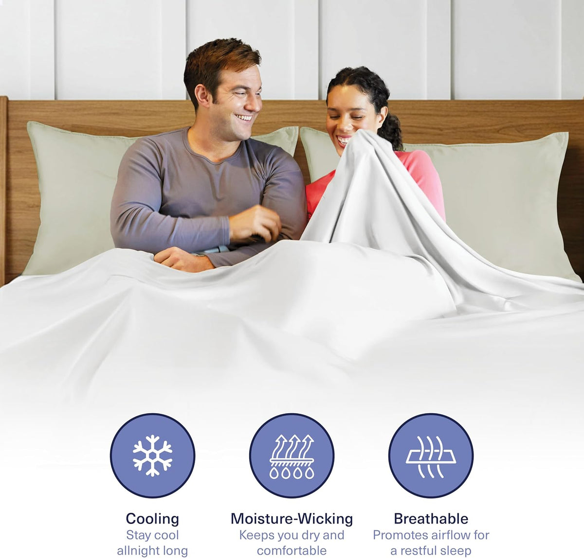Kickoff Viscose Bamboo Pillowcase, Queen, Set of 2, 100% Organic Hidden Zippered Viscose Bamboo Pillow Case Queen Size, Cooling Pillow Cover for Hot Sleepers (20"x30", Iced Latte)