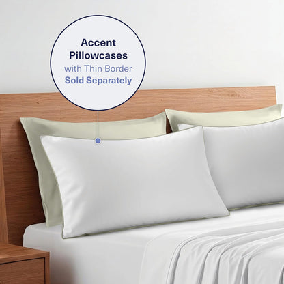 Kickoff Viscose Bamboo Pillowcase, Queen, Set of 2, 100% Organic Hidden Zippered Viscose Bamboo Pillow Case Queen Size, Cooling Pillow Cover for Hot Sleepers (20"x30", Iced Latte)