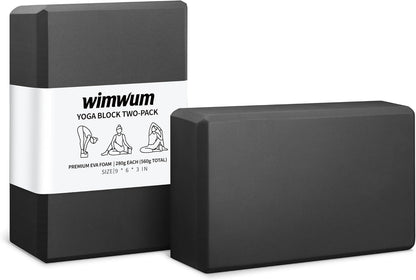 High Density EVA Yoga Blocks 2 Pack, 280g Pro-Level Exercise Brick (46-50 Shore C Firmness), Odor-Free & Non-Slip Foam Props for Yoga, Pilates & Stretching