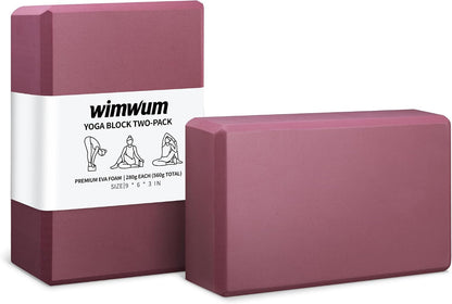 High Density EVA Yoga Blocks 2 Pack, 280g Pro-Level Exercise Brick (46-50 Shore C Firmness), Odor-Free & Non-Slip Foam Props for Yoga, Pilates & Stretching