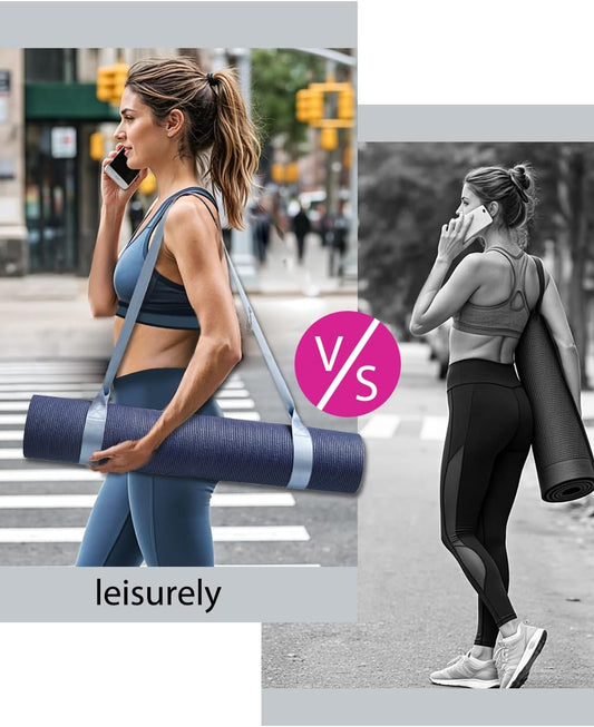 Yoga Mat Strap with Carabiner Clip, Adjustable Carrier for Yoga Mats, Sky Blue [MAT NOT Included]