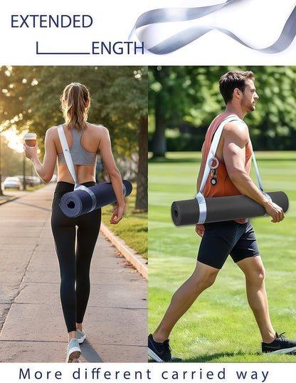 Yoga Mat Strap with Carabiner Clip, Adjustable Carrier for Yoga Mats, Sky Blue [MAT NOT Included]