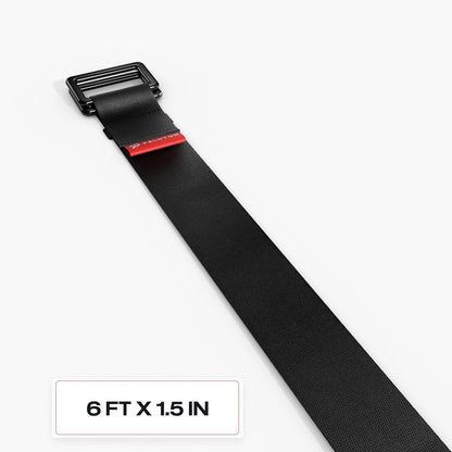 Yoga Strap | 6 ft. Adjustable and Durable Nylon Strap with Corrosion Resistant Zinc Alloy Rings for Stretching, Pilates, and Exercise, Black