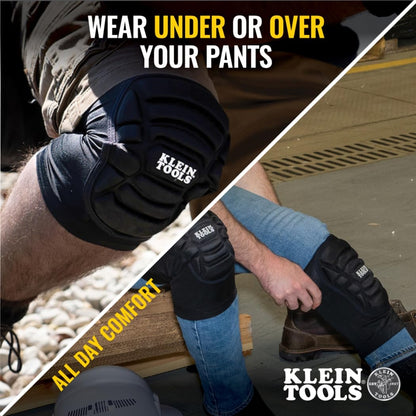 60492 Knee Pads, Lightweight Padded Knee Sleeves, Breathable Mesh Back, Elastic Cuff with Slip-Resistant Silicone, Black, M/L