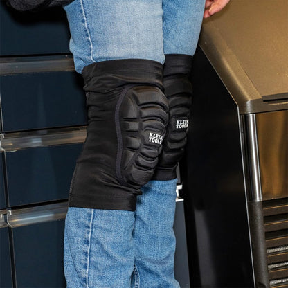 60492 Knee Pads, Lightweight Padded Knee Sleeves, Breathable Mesh Back, Elastic Cuff with Slip-Resistant Silicone, Black, M/L