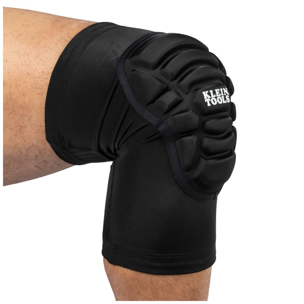 60492 Knee Pads, Lightweight Padded Knee Sleeves, Breathable Mesh Back, Elastic Cuff with Slip-Resistant Silicone, Black, M/L