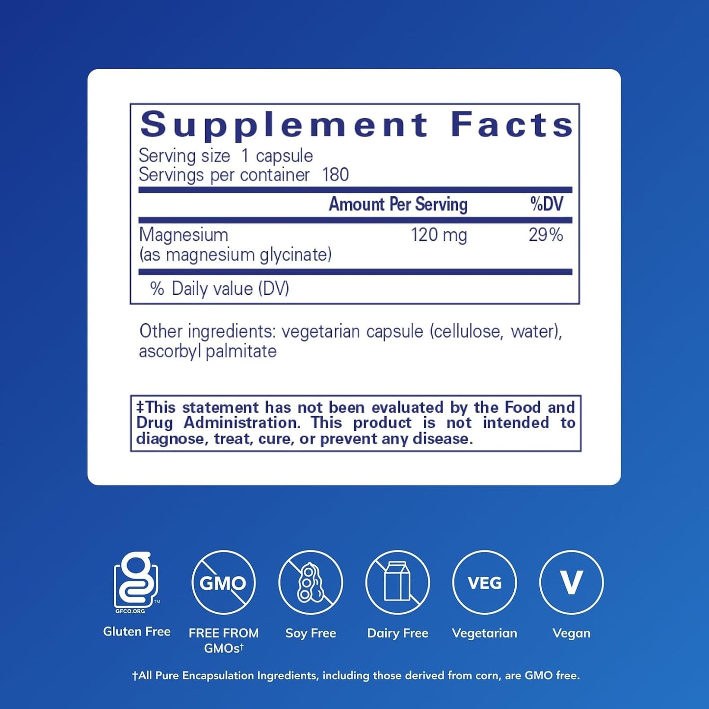 Magnesium (Glycinate), 180 Capsules