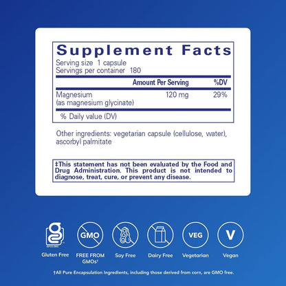 Magnesium (Glycinate), 180 Capsules
