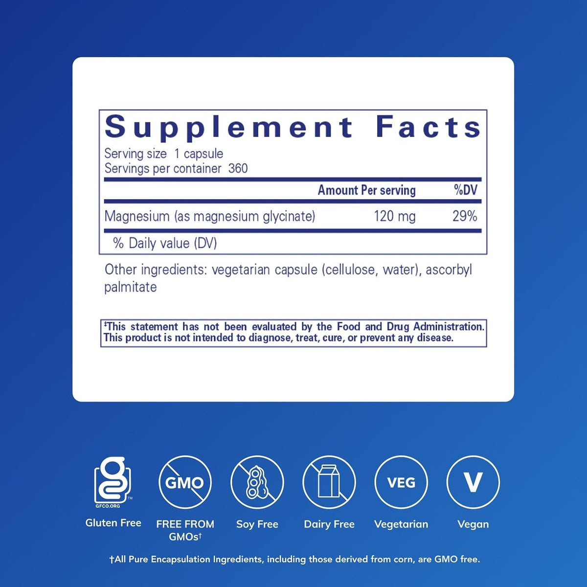 Magnesium (Glycinate), 180 Capsules