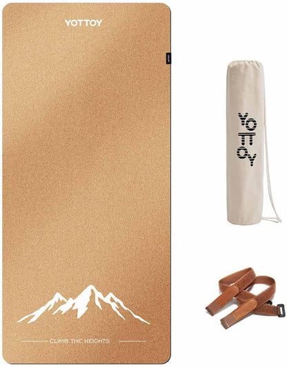 Yoga Mat,Non-Slip Hot Yoga Mat with Anti-Tear Design and Friendly Natural Rubber Mat with Strap and Bag