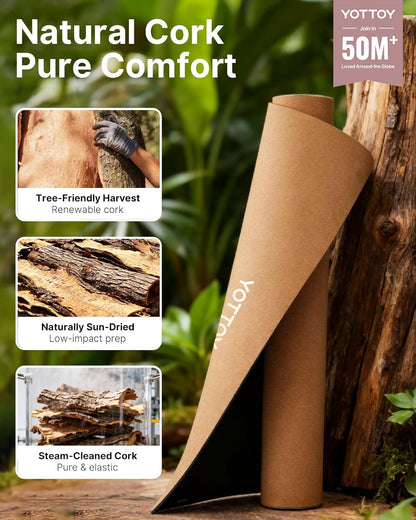 Yoga Mat,Non-Slip Hot Yoga Mat with Anti-Tear Design and Friendly Natural Rubber Mat with Strap and Bag