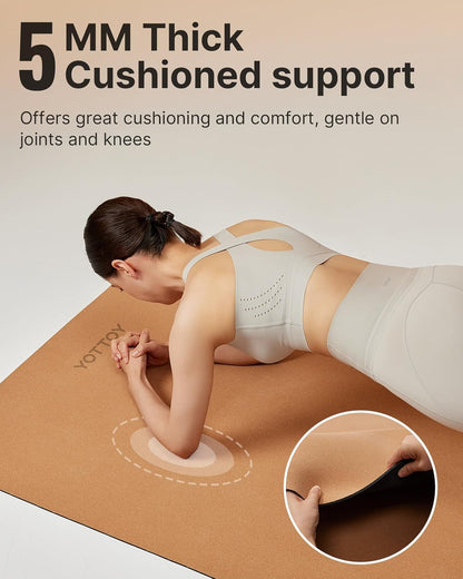 Yoga Mat,Non-Slip Hot Yoga Mat with Anti-Tear Design and Friendly Natural Rubber Mat with Strap and Bag