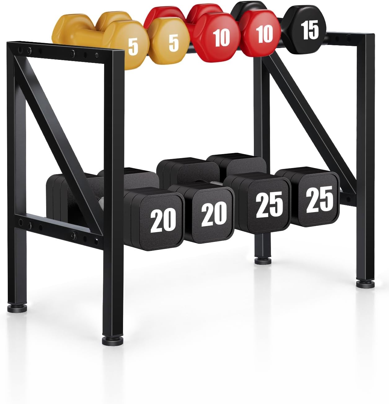 Dumbbell Rack Stand Only - Adjustable Weight Rack for Home Gym, Heavy-Duty Weight Stand for Dumbbells Kettlebells