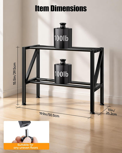 Dumbbell Rack Stand Only - Adjustable Weight Rack for Home Gym, Heavy-Duty Weight Stand for Dumbbells Kettlebells