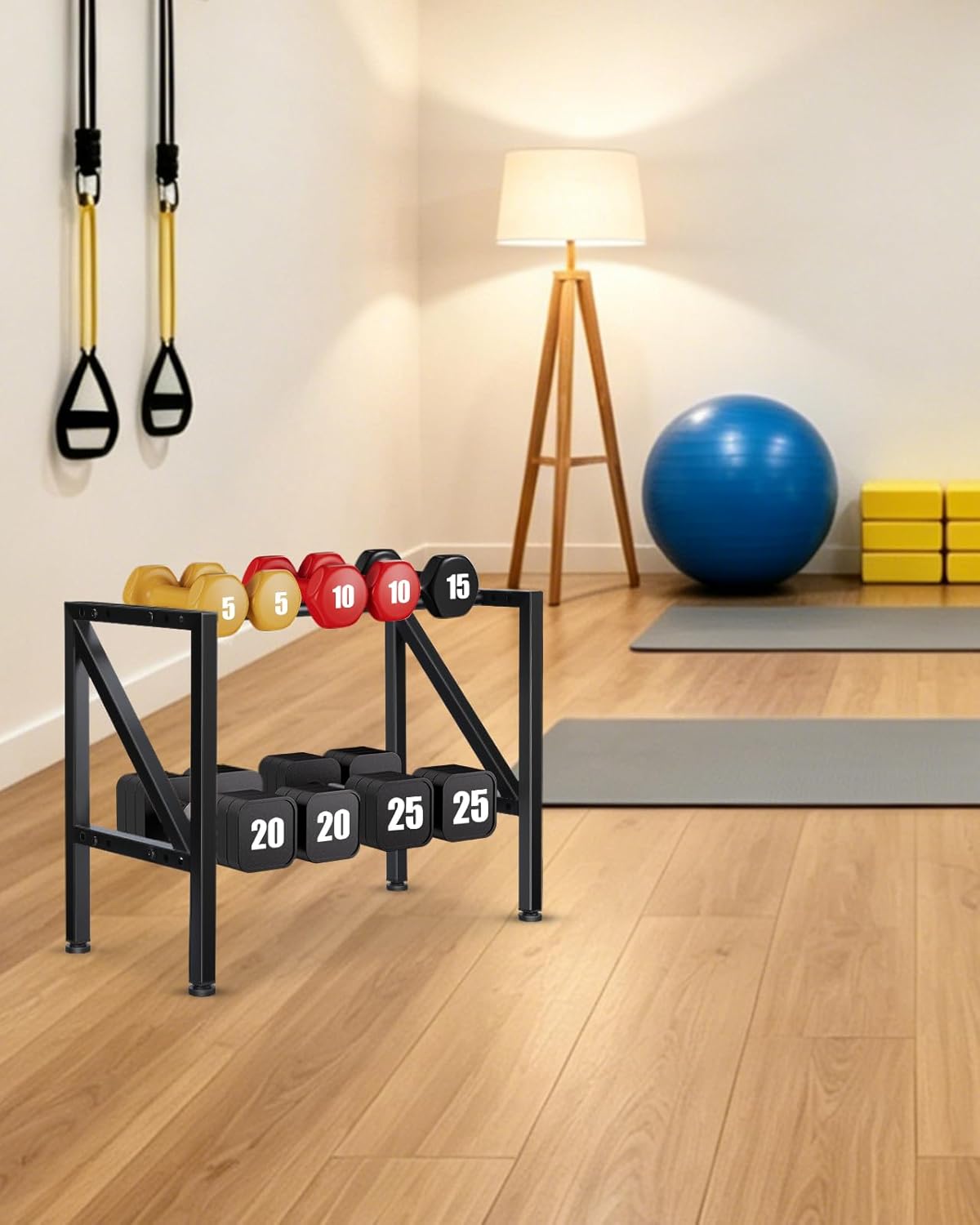 Dumbbell Rack Stand Only - Adjustable Weight Rack for Home Gym, Heavy-Duty Weight Stand for Dumbbells Kettlebells
