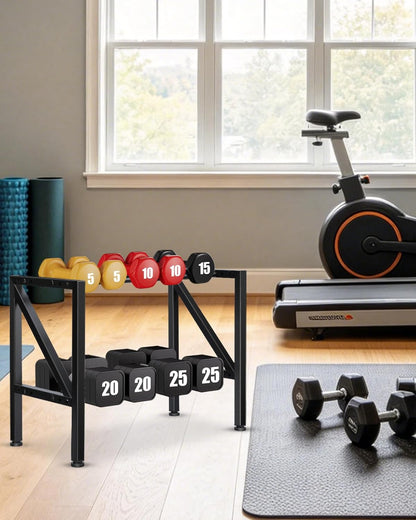 Dumbbell Rack Stand Only - Adjustable Weight Rack for Home Gym, Heavy-Duty Weight Stand for Dumbbells Kettlebells