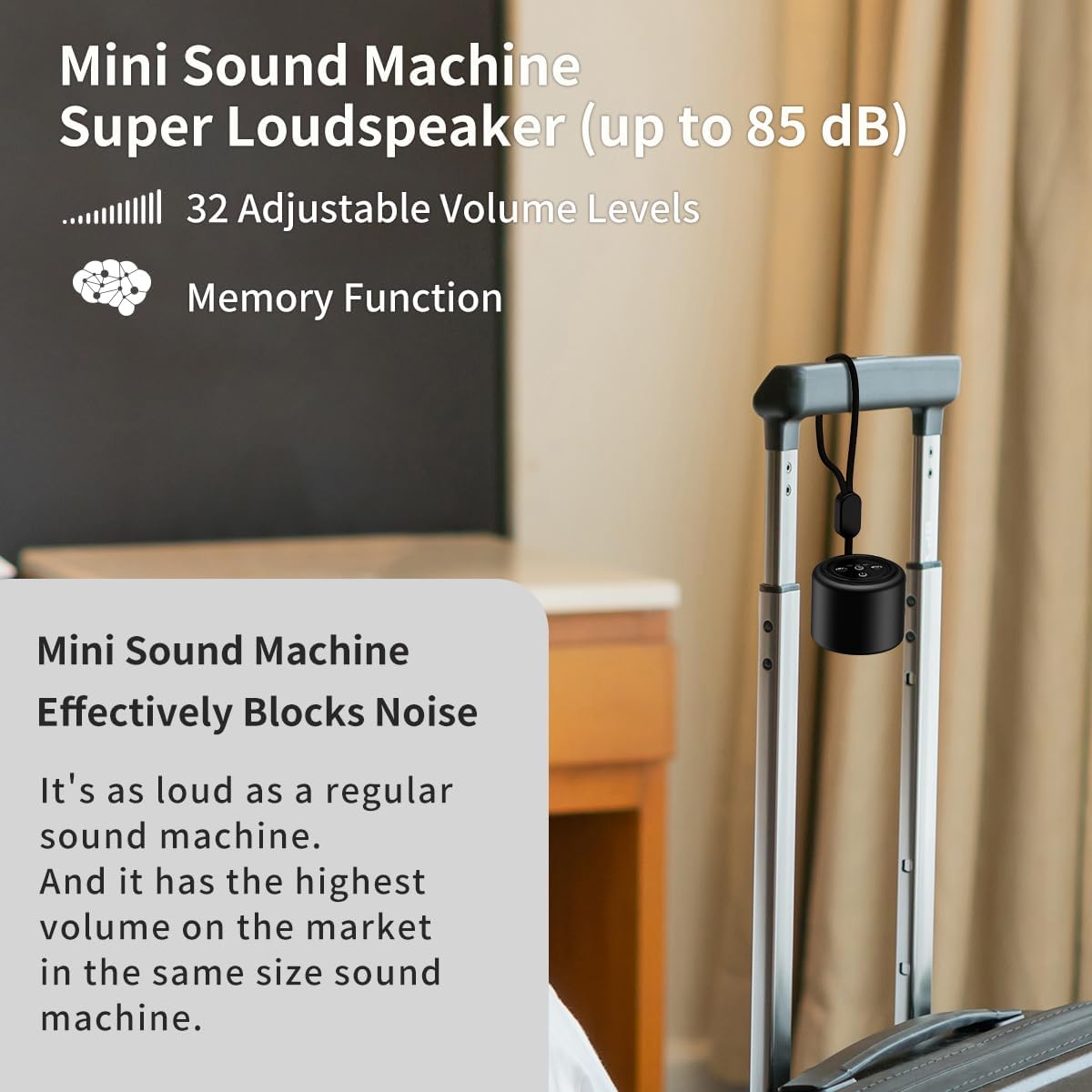 Mini Portable Sound White Noise Machine Baby Patter for Sleep with 30 Soothing Sounds for Baby Kids Adults 32 Volume Levels Sleep Soother Auto-Off Timer for Travel Home Office Privacy
