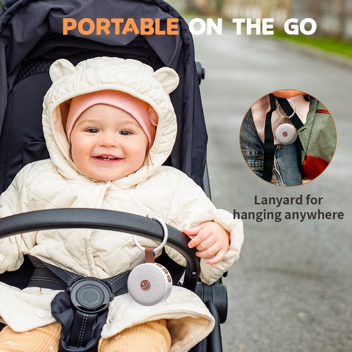 Mini Portable Sound White Noise Machine Baby Patter for Sleep with 30 Soothing Sounds for Baby Kids Adults 32 Volume Levels Sleep Soother Auto-Off Timer for Travel Home Office Privacy