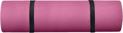 Yoga Mat with Strap 5mm Thick Non Slip Anti-Tear High Density Exercise Mat with Carrying Strap Hot Yoga Mat for Fitness, Home Yoga, Gym, Stretching, Workouts, Floor, Pilates