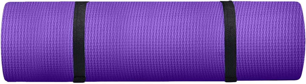 Yoga Mat with Strap 5mm Thick Non Slip Anti-Tear High Density Exercise Mat with Carrying Strap Hot Yoga Mat for Fitness, Home Yoga, Gym, Stretching, Workouts, Floor, Pilates