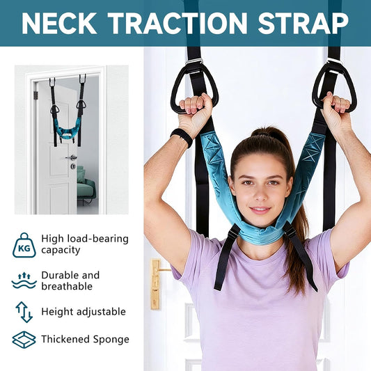 2026 New Upgraded Cervical Neck Traction Device,Neck Stretcher Cervical Traction Device for Decompression Home Physical Therapy, Portable Neck Stretcher Hammock Traction