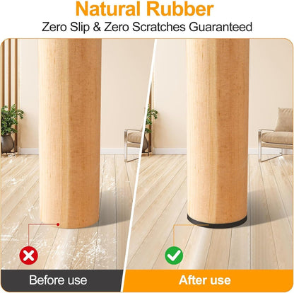 Non Slip Furniture Pads, Self Adhesive Rubber Pads with Anti Skid Stickers, Cuttable Rubber Sheet for Furniture and Appliances (4” × 40”)