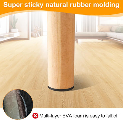 Non Slip Furniture Pads, Self Adhesive Rubber Pads with Anti Skid Stickers, Cuttable Rubber Sheet for Furniture and Appliances (4” × 40”)