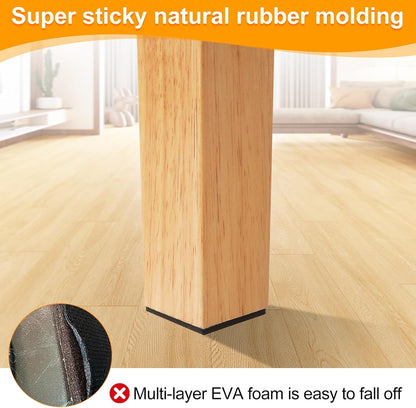 Non Slip Furniture Pads, Self Adhesive Rubber Pads with Anti Skid Stickers, Cuttable Rubber Sheet for Furniture and Appliances (4” × 40”)