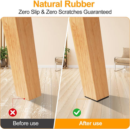 Non Slip Furniture Pads, Self Adhesive Rubber Pads with Anti Skid Stickers, Cuttable Rubber Sheet for Furniture and Appliances (4” × 40”)