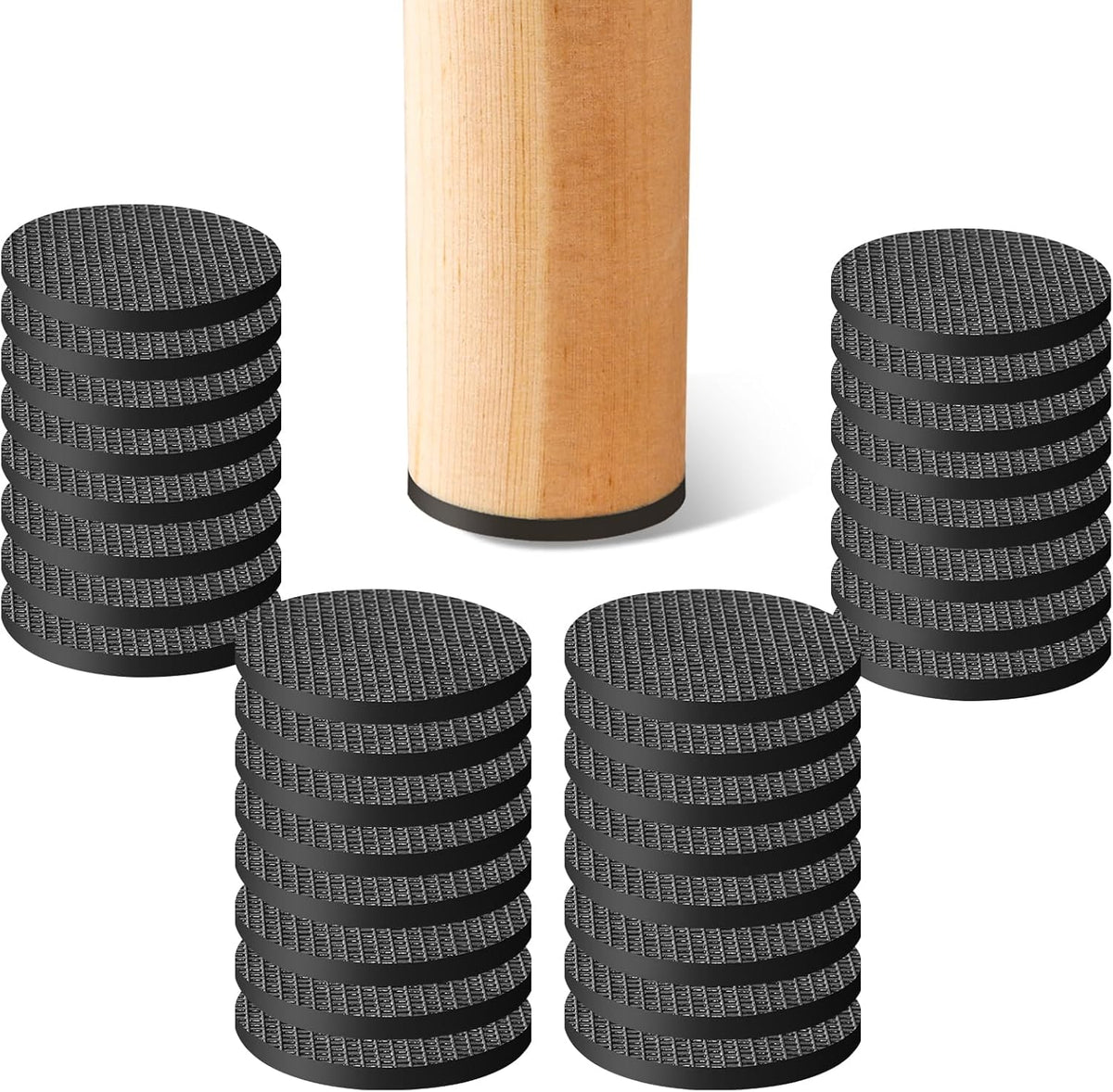 Non Slip Furniture Pads, Self Adhesive Rubber Pads with Anti Skid Stickers, Cuttable Rubber Sheet for Furniture and Appliances (4” × 40”)