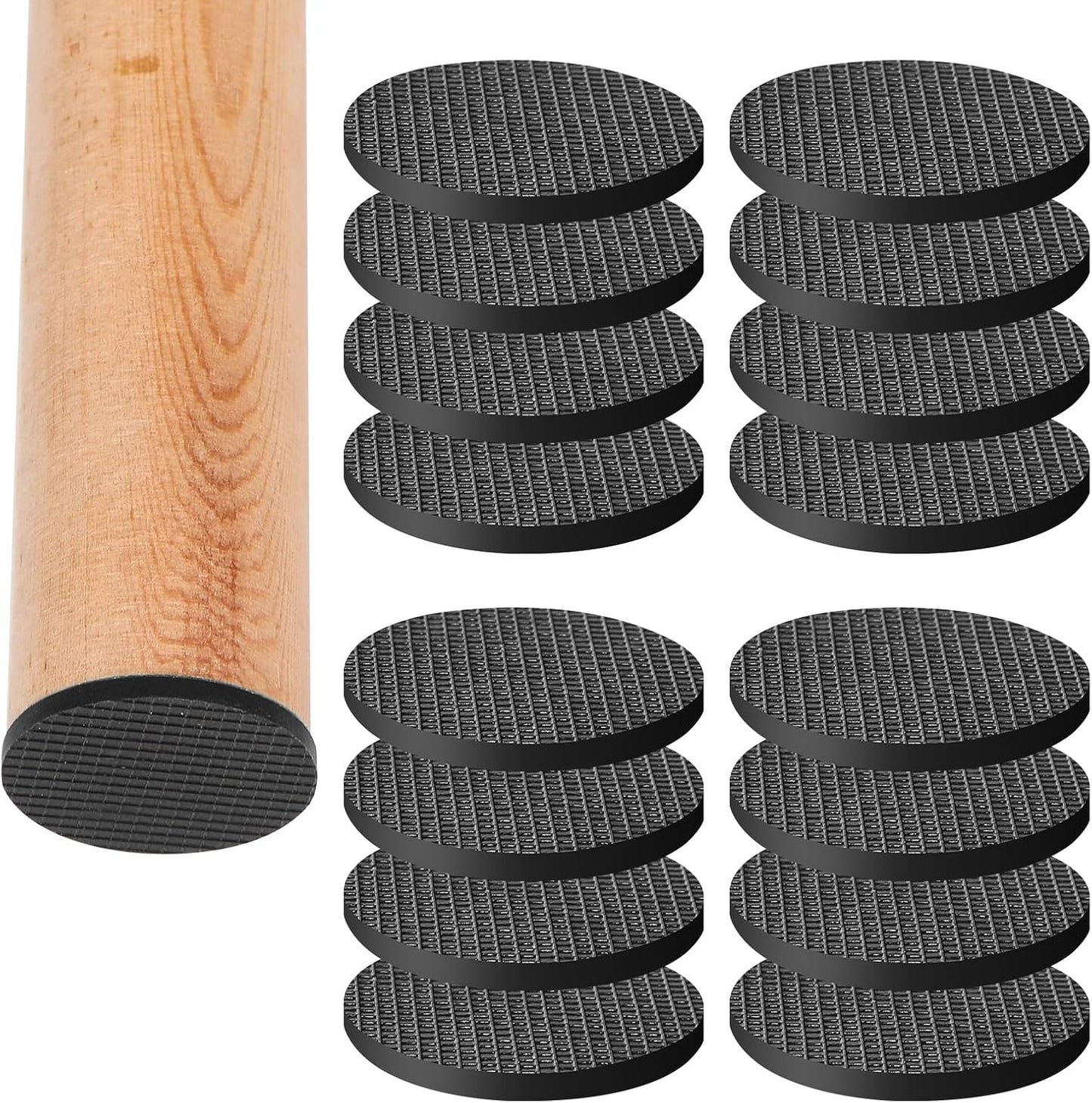Non Slip Furniture Pads, Self Adhesive Rubber Pads with Anti Skid Stickers, Cuttable Rubber Sheet for Furniture and Appliances (4” × 40”)