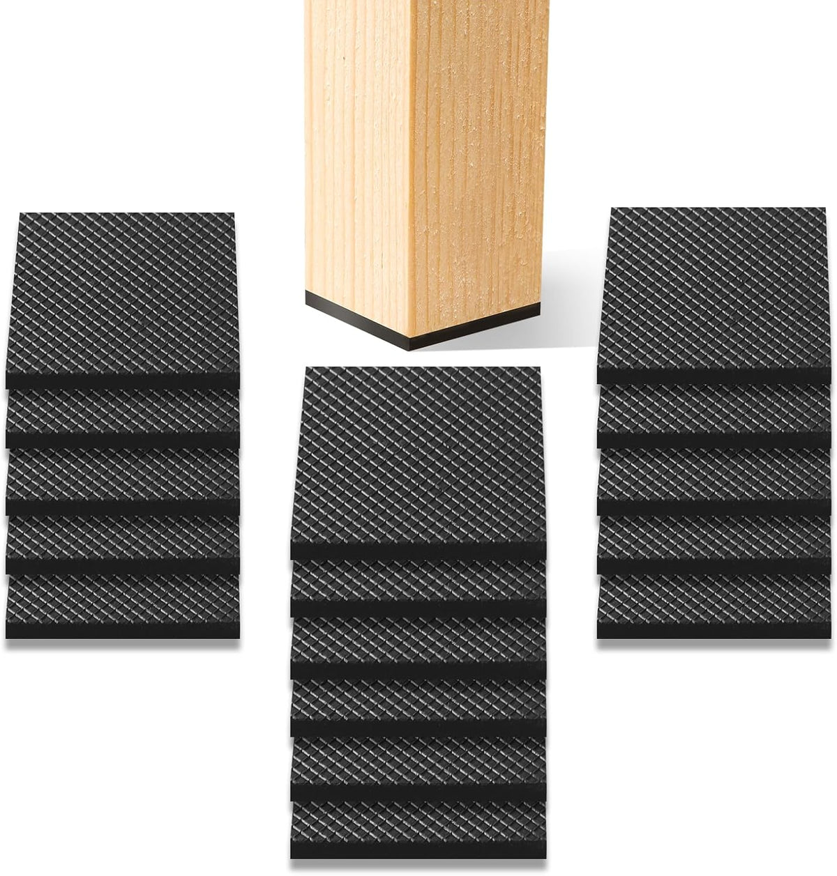 Non Slip Furniture Pads, Self Adhesive Rubber Pads with Anti Skid Stickers, Cuttable Rubber Sheet for Furniture and Appliances (4” × 40”)
