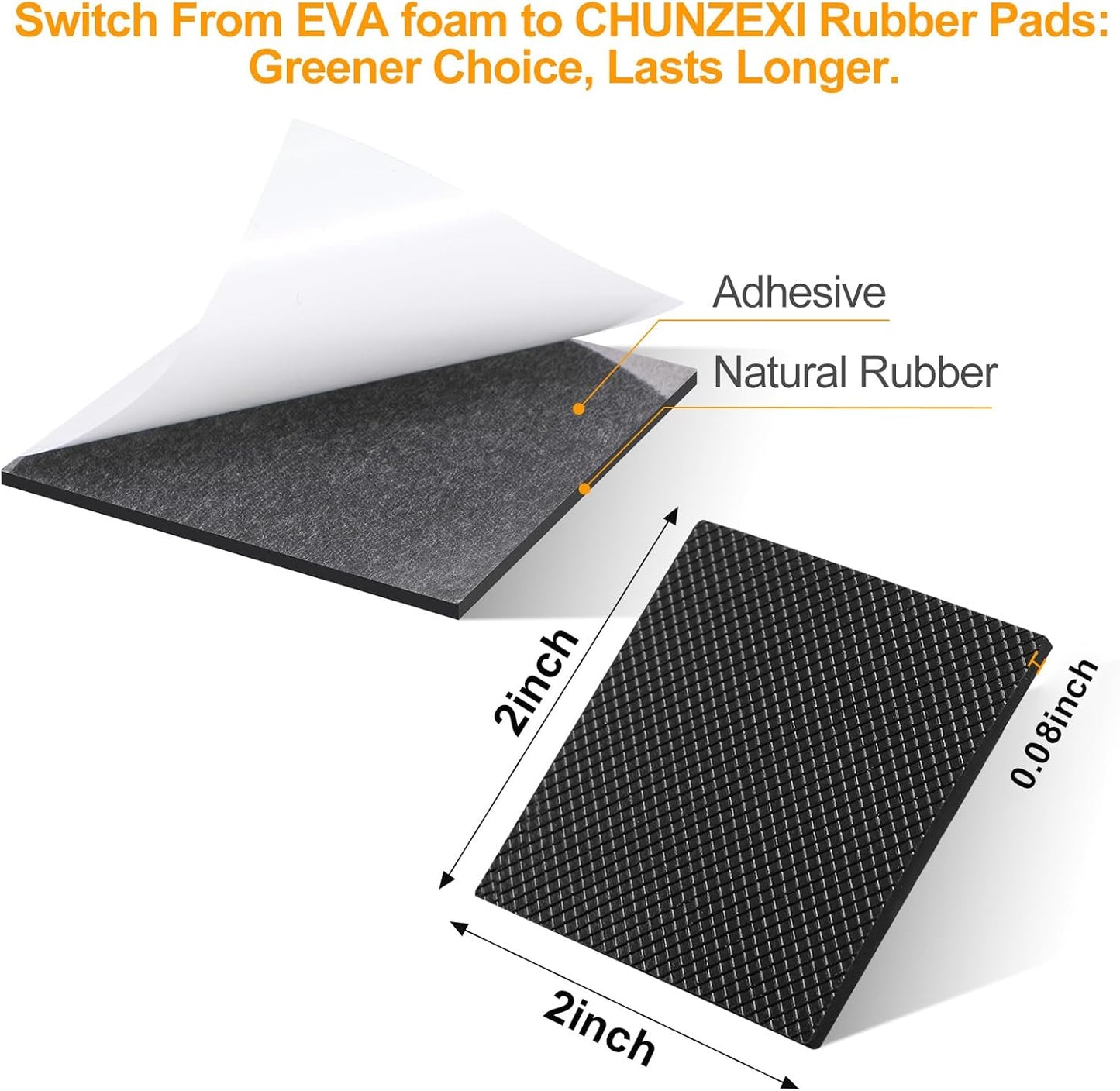 Non Slip Furniture Pads, Self Adhesive Rubber Pads with Anti Skid Stickers, Cuttable Rubber Sheet for Furniture and Appliances (4” × 40”)