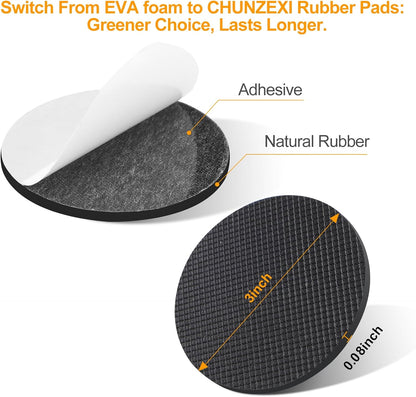 Non Slip Furniture Pads, Self Adhesive Rubber Pads with Anti Skid Stickers, Cuttable Rubber Sheet for Furniture and Appliances (4” × 40”)