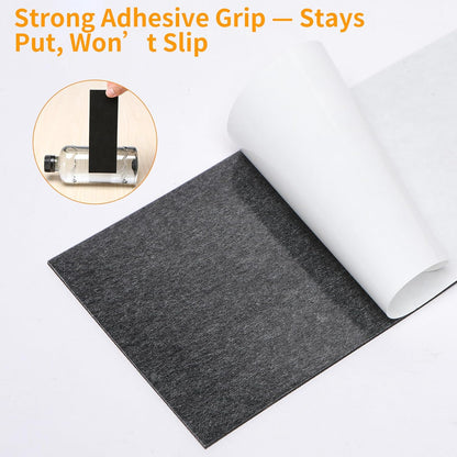 Non Slip Furniture Pads, Self Adhesive Rubber Pads with Anti Skid Stickers, Cuttable Rubber Sheet for Furniture and Appliances (4” × 40”)
