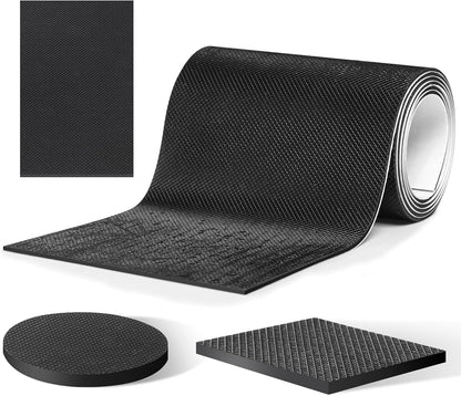 Non Slip Furniture Pads, Self Adhesive Rubber Pads with Anti Skid Stickers, Cuttable Rubber Sheet for Furniture and Appliances (4” × 40”)