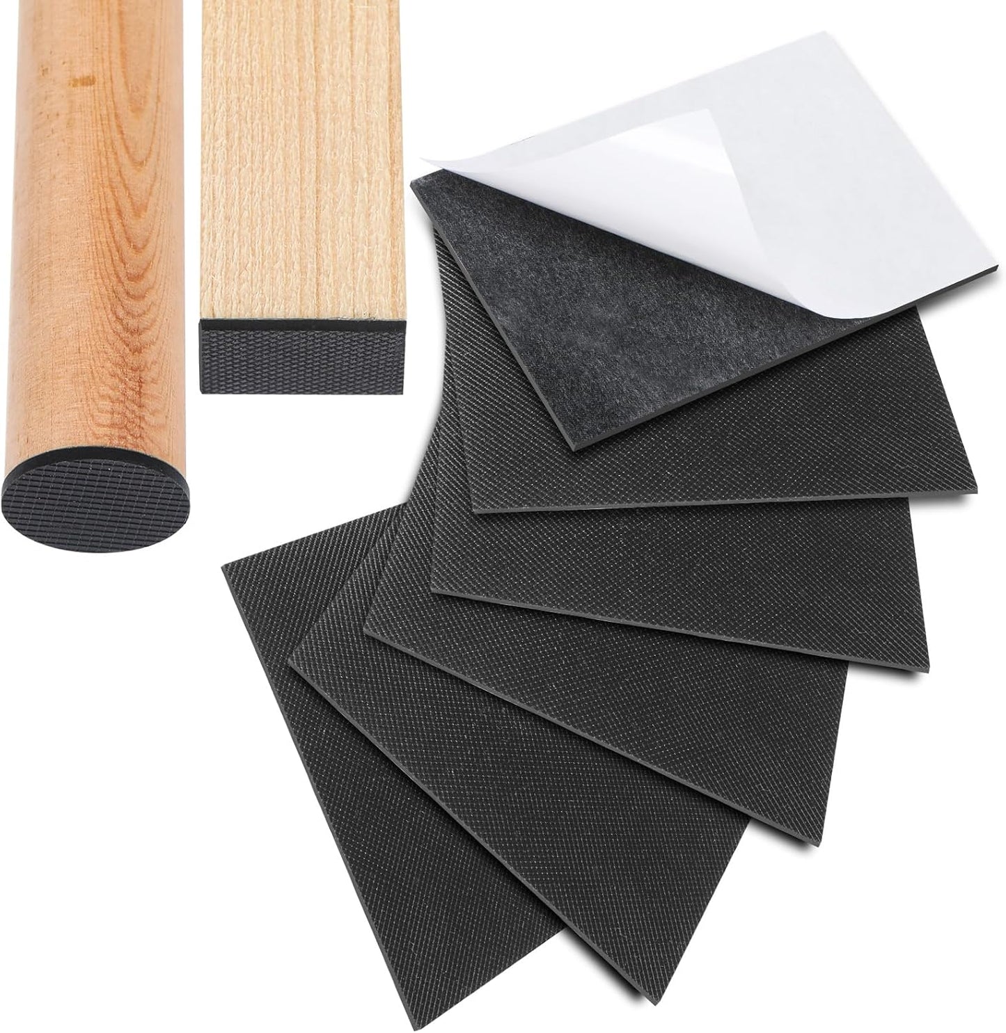 Non Slip Furniture Pads, Self Adhesive Rubber Pads with Anti Skid Stickers, Cuttable Rubber Sheet for Furniture and Appliances (4” × 40”)