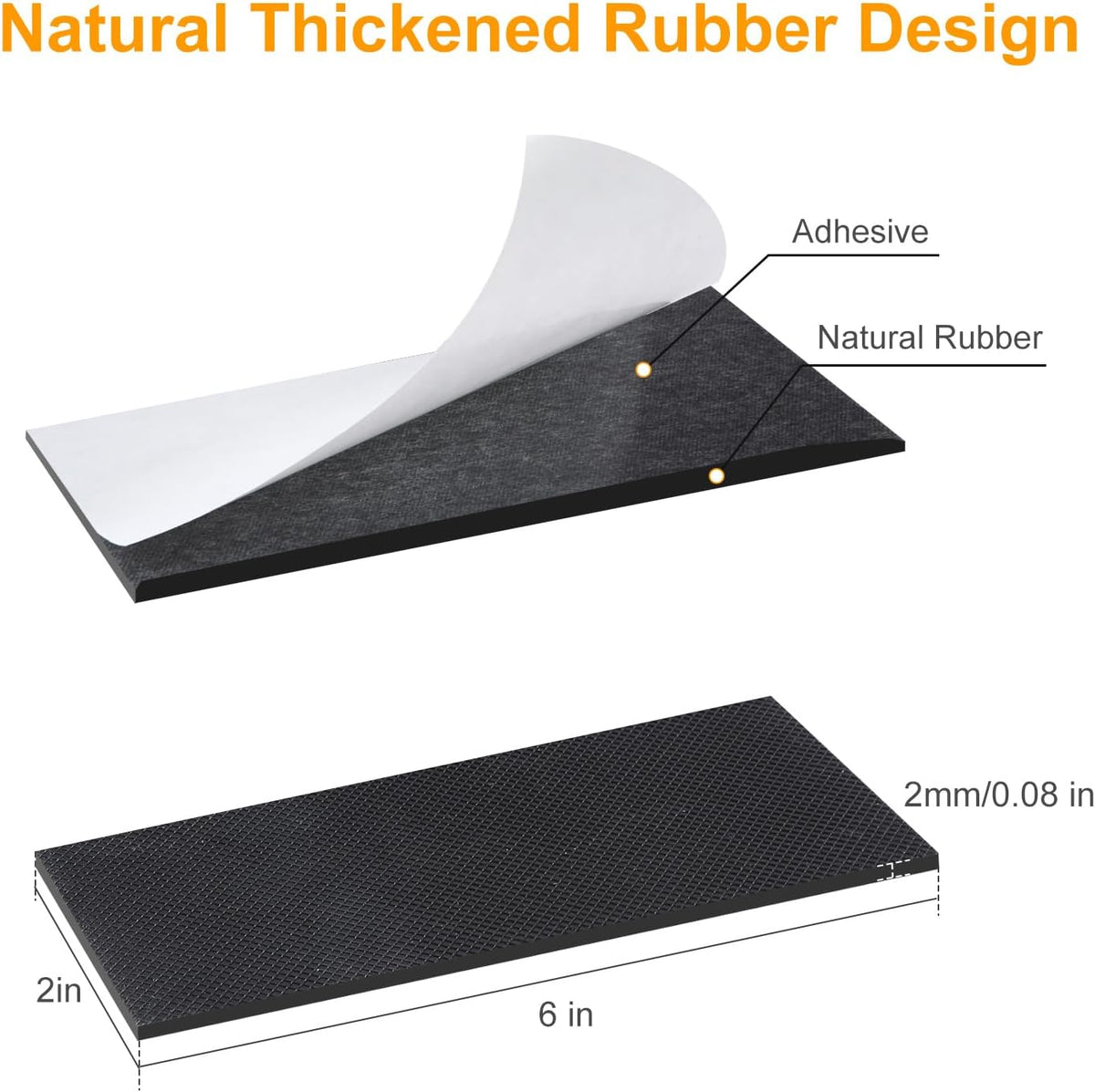 Non Slip Furniture Pads, Self Adhesive Rubber Pads with Anti Skid Stickers, Cuttable Rubber Sheet for Furniture and Appliances (4” × 40”)