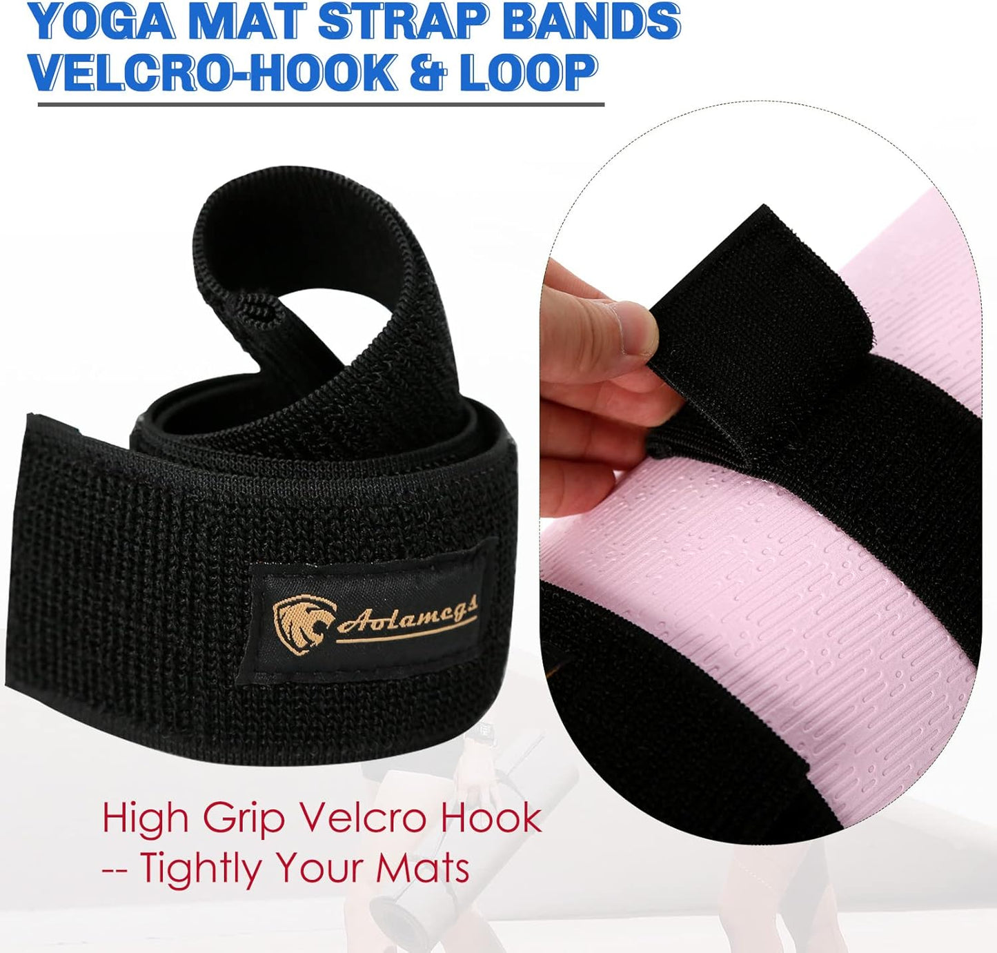 Yoga Mat Strap,Heavy Duty Bungee Straps Band,Wrap Organizer for Yoga Mat/Workout/Exercise(20" L x 2" W)