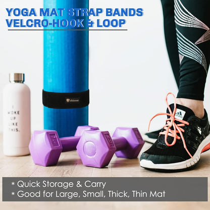 Yoga Mat Strap,Heavy Duty Bungee Straps Band,Wrap Organizer for Yoga Mat/Workout/Exercise(20" L x 2" W)