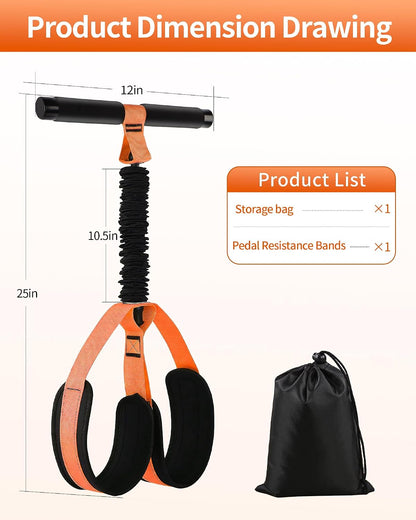 Pedal Resistance Bands with Handles, Upgraded 55LBS Thickened Latex Exercise Bands, Soft Foam Pedal, Sit Up Trainer for Abs Core Arms Legs, Home Gym Equipment for Pilates Yoga Physical Therapy