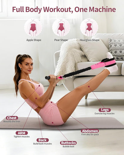 Pedal Resistance Bands with Handles, Upgraded 55LBS Thickened Latex Exercise Bands, Soft Foam Pedal, Sit Up Trainer for Abs Core Arms Legs, Home Gym Equipment for Pilates Yoga Physical Therapy
