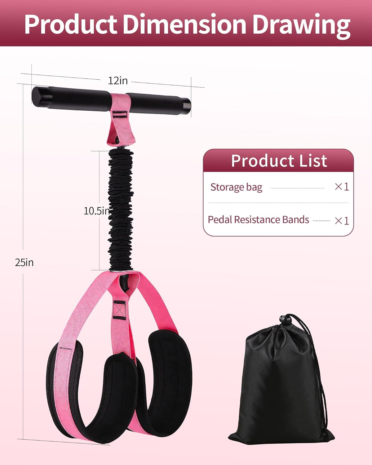Pedal Resistance Bands with Handles, Upgraded 55LBS Thickened Latex Exercise Bands, Soft Foam Pedal, Sit Up Trainer for Abs Core Arms Legs, Home Gym Equipment for Pilates Yoga Physical Therapy