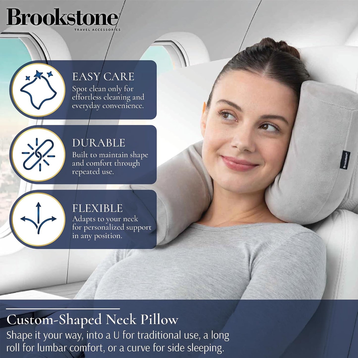 Free Form Travel Pillow Lightweight Flexible Memory Foam Pillow